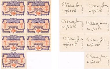 Ephemera - MISS G ALICE JONES COLLECTION:  WWII ONE GALLON FUEL RATION TICKET, 31/01/1942