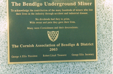 Photograph - LONG GULLY HISTORY GROUP COLLECTION: THE BENDIGO UNDERGROUND MINER MONUMENT