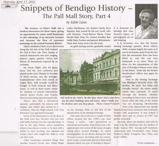 Newspaper - JENNY FOLEY COLLECTION: SNIPPETS OF BENDIGO