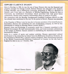 Document - LONG GULLY HISTORY GROUP COLLECTION: EDWARD CLARENCE DYASON