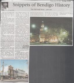 Newspaper - JENNY FOLEY COLLECTION: SNIPPETS OF BENDIGO
