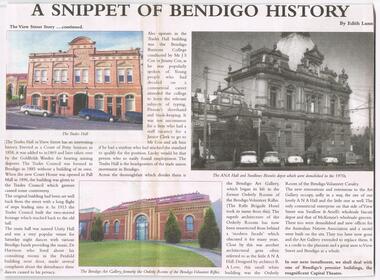Newspaper - JENNY FOLEY COLLECTION: A SNIPPET OF BENDIGO HISTORY