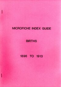Book - STRAUCH COLLECTION: BD&M MICROFICHE INDEX GUIDES 1896 TO 1913