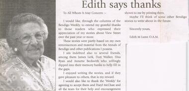 Newspaper - JENNY FOLEY COLLECTION: EDITH LUNN