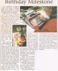 Newspaper - JENNY FOLEY COLLECTION: BIRTHDAY MILESTONE