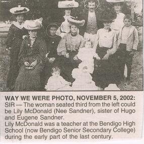 Newspaper - JENNY FOLEY COLLECTION: WAY WE WERE PHOTO