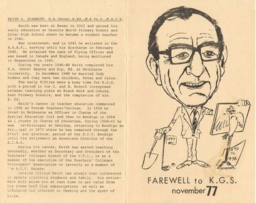 Programme - LA TROBE UNIVERSITY BENDIGO COLLECTION: MR. KEITH SCARROTT