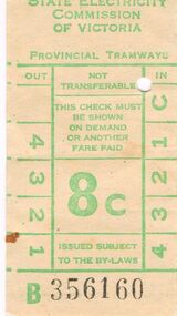 Memorabilia - PROVINCIAL TRAMWAYS TICKET