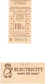 Memorabilia - PROVINCIAL TRAMWAYS TICKET