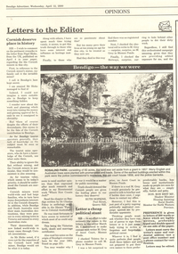 Newspaper - LONG GULLY HISTORY GROUP COLLECTION: CORNISH DESERVE PLACE IN HISTORY