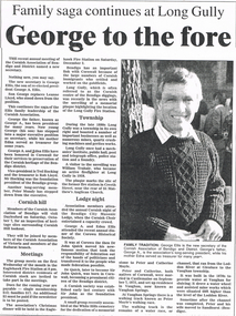 Newspaper - LONG GULLY HISTORY GROUP COLLECTION: GEORGE TO THE FORE