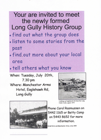 Document - LONG GULLY HISTORY GROUP COLLECTION: LONG GULLY HISTORY GROUP