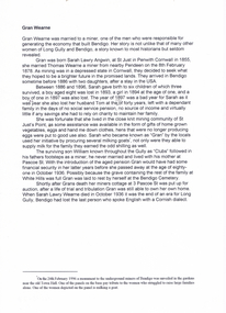 Document - LONG GULLY HISTORY GROUP COLLECTION: GRAN WEARNE