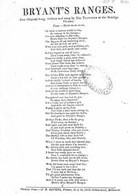 Document - AUSTIN COLLECTION: 'BRYANT'S RANGES' WORDS OF SONG
