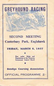 Book - GREYHOUND RACE MEETING BOOK