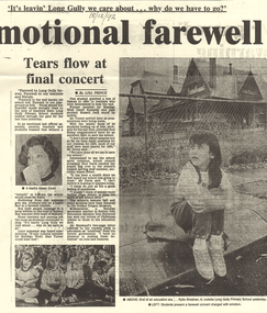 Document - LONG GULLY HISTORY GROUP COLLECTION: FAREWELL TO LONG GULLY PRIMARY SCHOOL