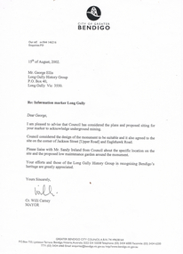 Document - LONG GULLY HISTORY GROUP COLLECTION: LETTERS