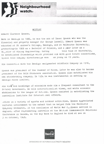 Document - LONG GULLY HISTORY GROUP COLLECTION: NEIGHBOURHOOD WATCH