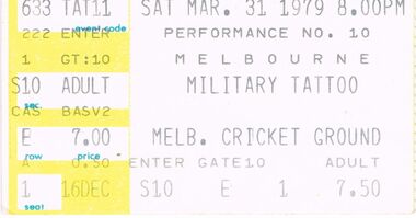 Memorabilia - MELBOURNE MILITARY TATTOO TICKET, 1979