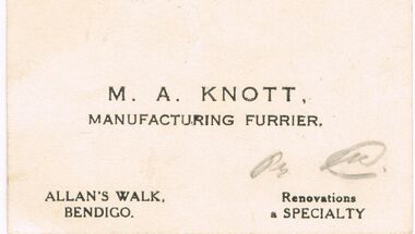 Document - M.A. KNOTT BUSINESS CARD
