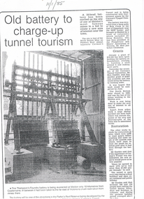 Newspaper - LONG GULLY HISTORY GROUP COLLECTION: OLD BATTERY TO CHARGE-UP TUNNEL TOURISM