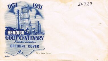 Document - FIRST DAY COVER BENDIGO GOLD CENTENARY