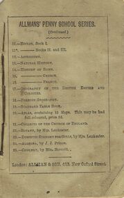 Book - ALLMANS' PENNY SCHOOL SERIES BOOKLET
