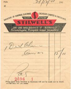 Document - STILWELL'S INVOICE, 21/12/1948