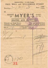 Document - MYER'S INVOICE