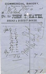Document - JOHN T. HAYES COMMERCIAL BAKERY, 04/05/1891