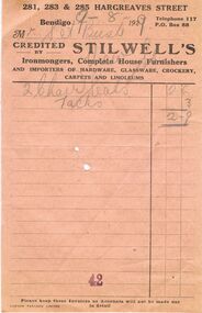 Document - STILWELL'S INVOICE, 09/08/1929