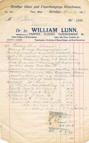 Document - WILLIAM LUNN INVOICE, 30/04/1923
