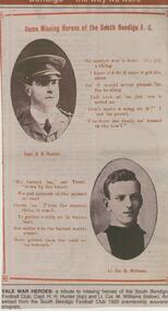 Newspaper - JENNY FOLEY COLLECTION: VALE WAR HEROES