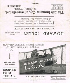 Document - HOWARD AND VIOLET JOLLEY COLLECTION: PAMPHLET