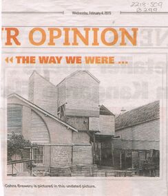 Newspaper - COHN BROTHERS COLLECTION:  COHNS BREWERY PHOTO ( COPY)