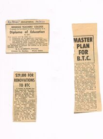 Document - LA TROBE UNIVERSITY BENDIGO COLLECTION: BENDIGO TEACHERS' COLLEGE HISTORY