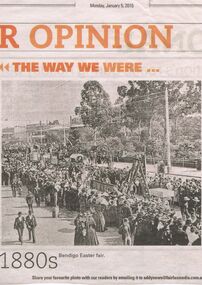 Newspaper - BENDIGO EASTER FAIR COLLECTION:  EASTER FAIR 1880, 5th January, 2015
