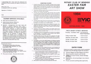 Document - BENDIGO EASTER FAIR COLLECTION:  ROTARY EASTER FAIR ART SHOW 1994
