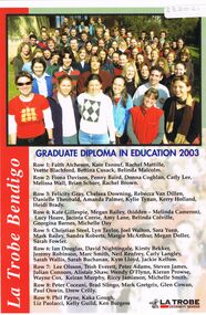 Document - LA TROBE UNIVERSITY BENDIGO COLLECTION: GRADUATE DIPLOMA IN EDUCATION 2003