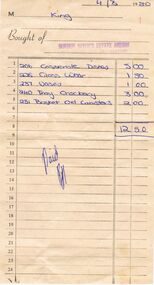 Document - GORDON SAYER'S ESTATE AGENCY INVOICE, 1980