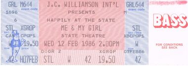 Memorabilia - THEATRE TICKETS, 1986