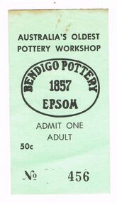 Ephemera - BENDIGO POTTERY ADMISSION TICKETS