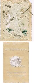 Ephemera - GREETING CARD WITH BEST LOVE, 1900