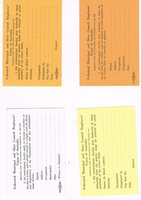 Document - BENDIGO SALEYARDS COLLECTION: UNION DUES CARDS