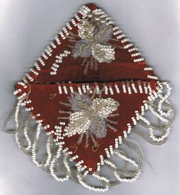 Textile - RED VELVET BEADED HOLDER, 1900