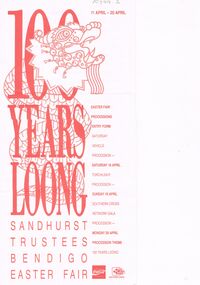 Document - BENDIGO EASTER FAIR COLLECTION: APPLICATION FORM BENDIGO EASTER FAIR 1992, 18th - 20 April