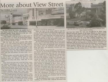 Newspaper - JENNY FOLEY COLLECTION: MORE ABOUT VIEW STREET