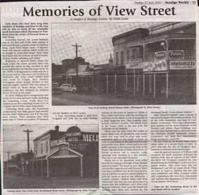 Newspaper - JENNY FOLEY COLLECTION: MEMORIES OF VIEW STREEET