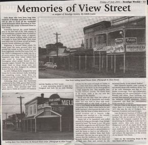 Newspaper - JENNY FOLEY COLLECTION: MEMORIES OF VIEW STREEET