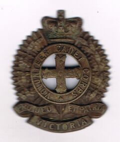 Accessory - CADET CORPS VOLUNTEER HAT BADGE VICTORIA, 1900-1916